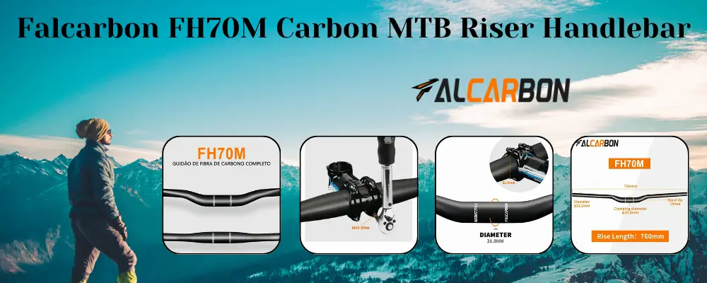 Falcarbon FH70M Rise Mtb Carbon Handlebar 2 FH70M Carbon MTB Riser Handlebar